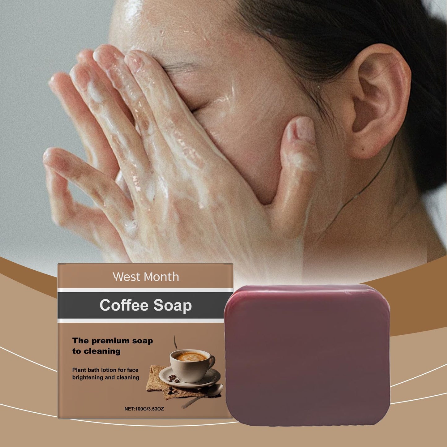 Coffee Soap for Face Naturally Deep Cleansing Smooth Brightening Moisturizing Bathing Oil Control Hydrate Handmade Body Soap Bar