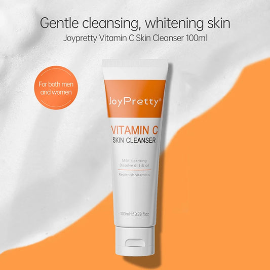 JoyPretty Vitamin C Facial Cleanser Oil Control Deep Cleaning Moisturizing Face Skin Care Cosmetics for Women Men